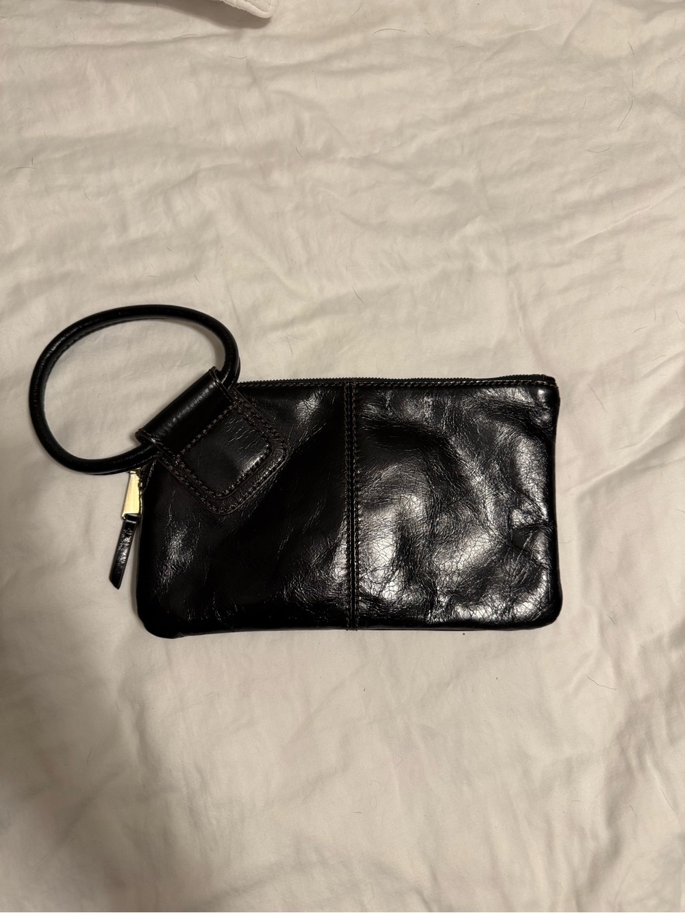 HOBO Black Leather Ring Wristlet